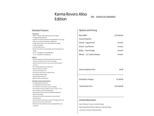 2018 Karma Revero for sale in Naples, Florida 34104